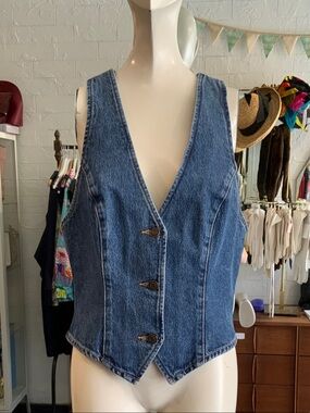 Agolde Indigo Denim Button Vest